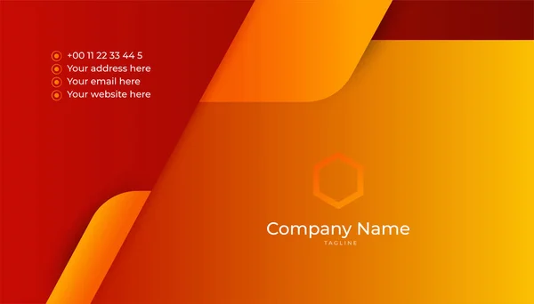 Modern Creative Clean Colorful Red Orange Business Card Design Template — стоковый вектор