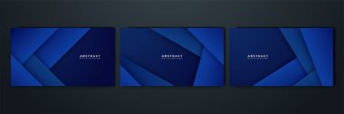 Modern dark blue abstract background paper shine and layer element vector for presentation design. Suit for business, corporate, institution, party, festive, seminar, and talks.