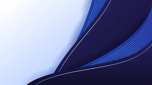 Modern Dark Blue Abstract Background Paper Shine Layer Element Vector — Stok Vektör