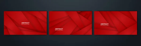 Modern Red Abstract Background Paper Shine Layer Element Vector Presentation — Stockvektor