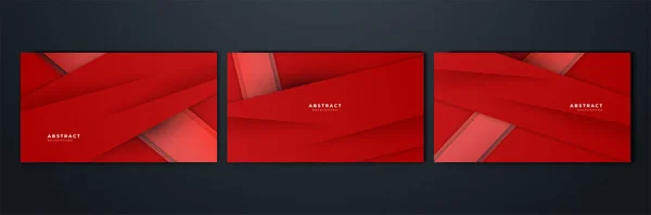 Modern Red Abstract Background Paper Shine Layer Element Vector Presentation — Stock vektor