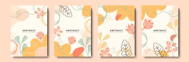 Trendy geometric forms, textures, strokes, abstract and floral decor elements. Vector design templates for wedding invitation and frames, social media stories wallpaper, luxury stationery