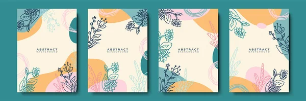 Minimal Floral Flower Leaves Background Vector Design Templates Simple Modern — Archivo Imágenes Vectoriales