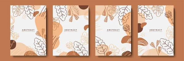 Trendy Geometric Forms Textures Strokes Abstract Floral Decor Elements Vector — Stock vektor