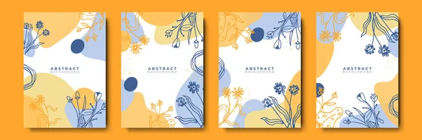 Vector Design Templates Simple Modern Style Copy Space Text Flowers — Archivo Imágenes Vectoriales