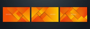 Orange yellow abstract background geometry shine and layer element vector for presentation design. Suit for business, corporate, institution, party, festive, seminar, and talks.