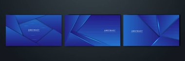 Dark blue abstract background geometry shine and layer element vector for presentation design. Suit for business, corporate, institution, party, festive, seminar, and talks.