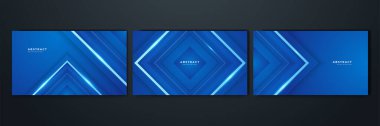 Dark blue abstract background geometry shine and layer element vector for presentation design. Suit for business, corporate, institution, party, festive, seminar, and talks.