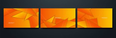 Orange yellow abstract background geometry shine and layer element vector for presentation design. Suit for business, corporate, institution, party, festive, seminar, and talks.