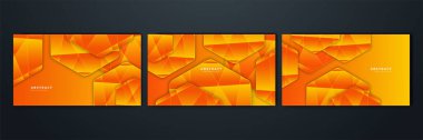Orange yellow abstract background geometry shine and layer element vector for presentation design. Suit for business, corporate, institution, party, festive, seminar, and talks.