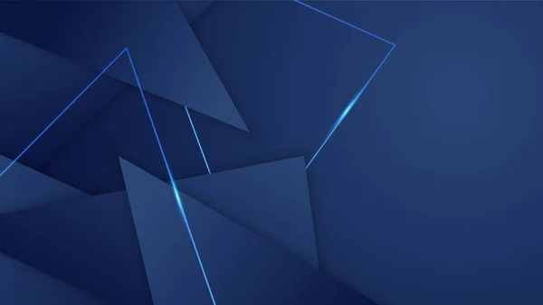 Dark Blue Abstract Background Geometry Shine Layer Element Vector Presentation — 图库矢量图片