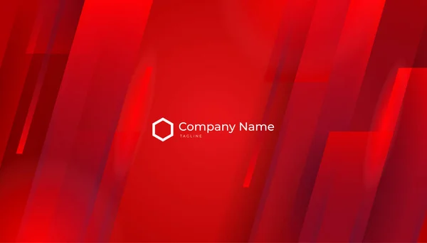 Elegant Minimalis Red Business Card Design Template — Vector de stock