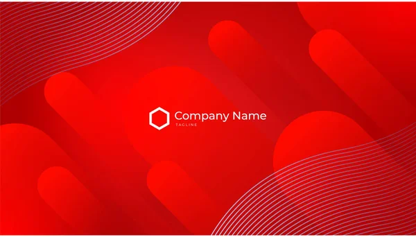 Elegant Minimalis Red Business Card Design Template — 스톡 벡터