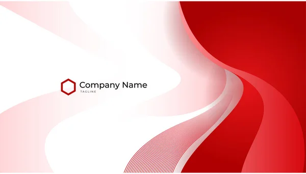 Elegant Minimalis Red White Business Card Design Template — Stok Vektör