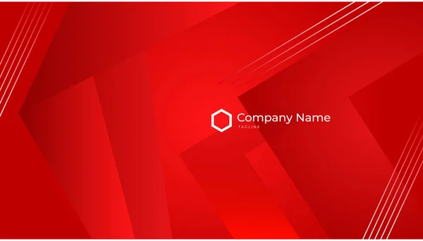 Elegant Minimalis Red Business Card Design Template — 图库矢量图片