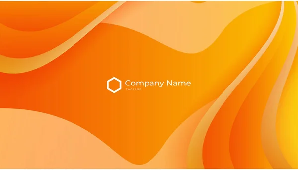 Modern Clean Style Golden Orange Business Card Design Template — Stock vektor