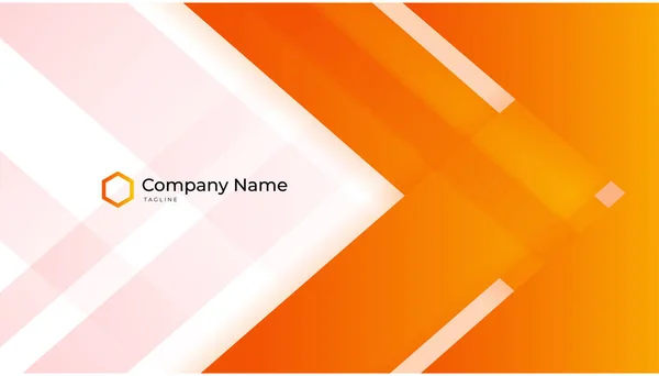 Modern Clean Style Golden Orange Business Card Design Template - Stok Vektor