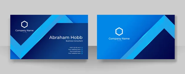 Modern Stylish Blue Business Card Vector Design Creative Clean Business — ストックベクタ