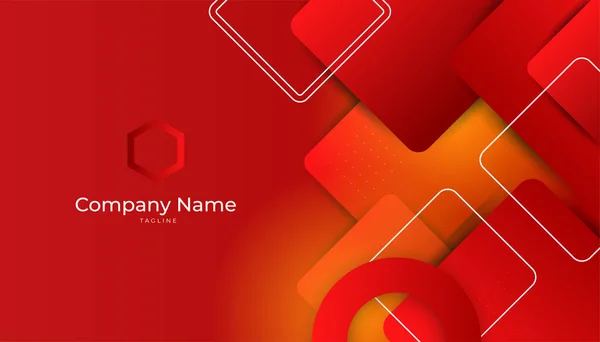 Modern Professional Red Business Card Design Template — Wektor stockowy
