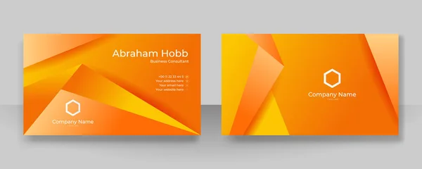 Abstract Orange Theme Geometric Business Card Design Stylish Business Card — ストックベクタ