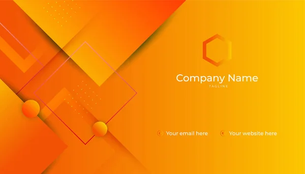 Modern Professional Orange Business Card Design Template — Archivo Imágenes Vectoriales