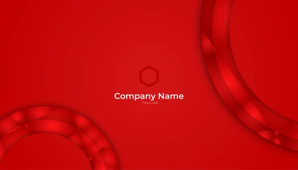 Modern Clean Style Red Business Card Design Template — Stock vektor