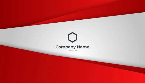 Modern Clean Style Red White Business Card Design Template — Vettoriale Stock