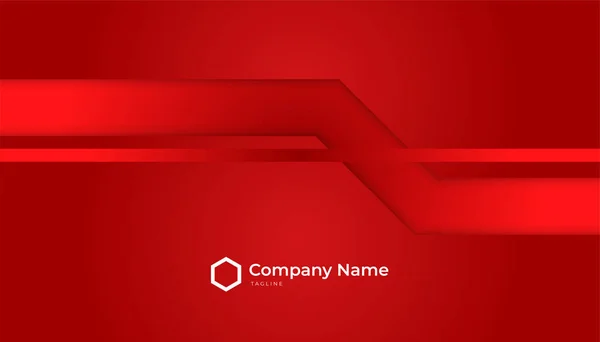 Modern Clean Style Red Business Card Design Template - Stok Vektor
