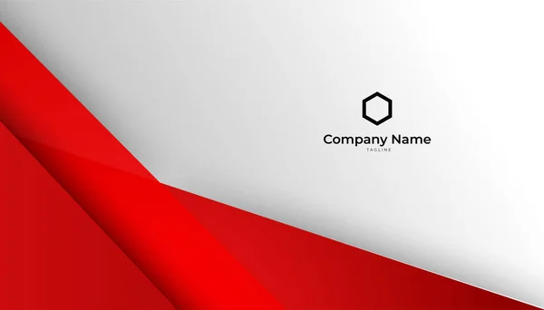 Modern Clean Style Red White Business Card Design Template — Archivo Imágenes Vectoriales