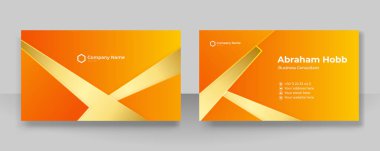 Modern creative and clean orange business card design template. Luxury elegant business card design background with trendy simple abstract geometric stylish wave lines. Vector illustration