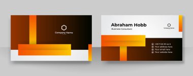 Modern creative and clean orange business card design template. Luxury elegant business card design background with trendy simple abstract geometric stylish wave lines. Vector illustration