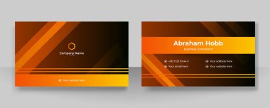 Modern creative and clean orange business card design template. Luxury elegant business card design background with trendy simple abstract geometric stylish wave lines. Vector illustration