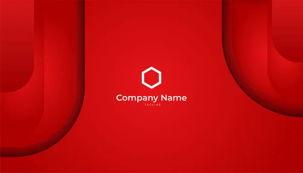 Modern Clean Style Red Business Card Design Template — 图库矢量图片