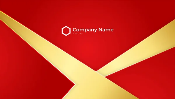 Modern Clean Style Golden Red Business Card Design Template — vektorikuva