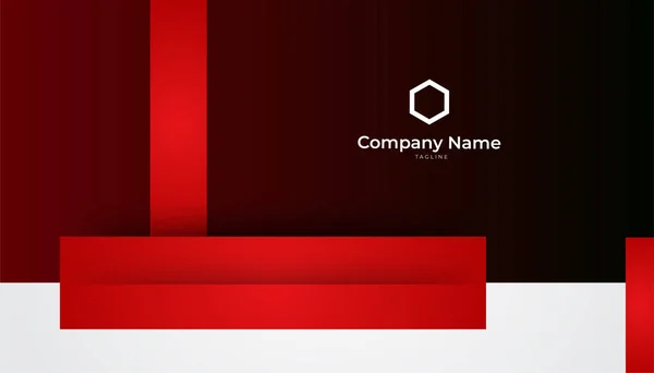 Modern Clean Style Red Black White Business Card Design Template — Stockvektor