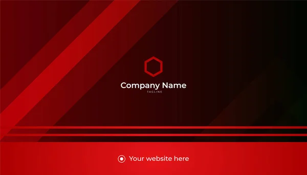 Modern Clean Style Red Black White Business Card Design Template — Stockový vektor