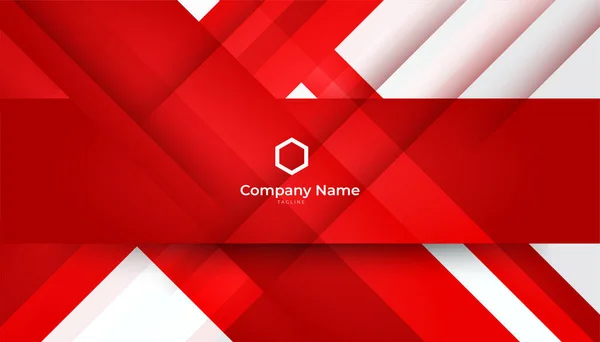 Modern Overlap Style Red Business Card Design Template — Stock vektor