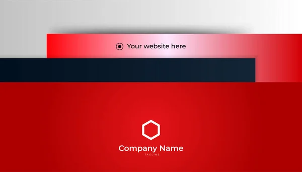 Modern Clean Style Red Black White Business Card Design Template — ストックベクタ
