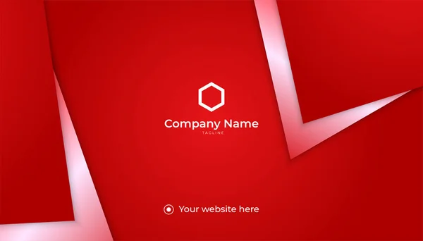 Modern Clean Style Red White Business Card Design Template — Stock vektor