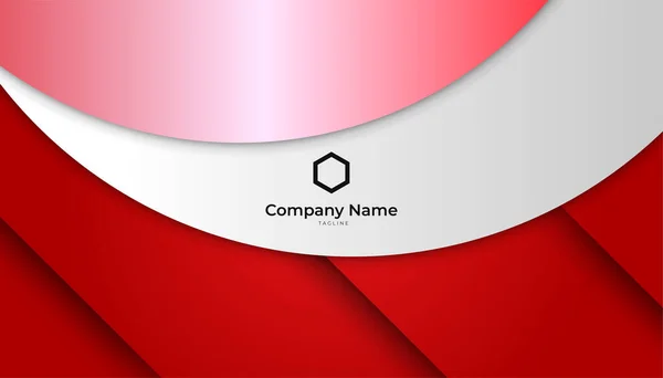 Modern Clean Style Red White Business Card Design Template —  Vetores de Stock