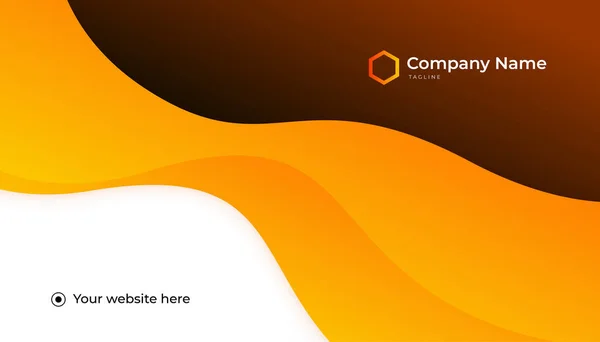 Modern Clean Style Orange Black White Business Card Design Template — Vetor de Stock