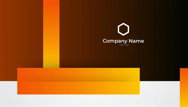 Modern Clean Style Orange Black White Business Card Design Template — Stockvector