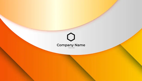 Modern Clean Style Orange White Business Card Design Template — Stock vektor