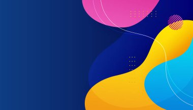 Modern colorful blue abstract curve lines geometric background for presentation design, banner, brochure, and business card