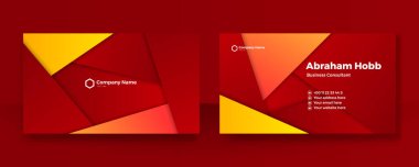 Modern creative red business card design template background