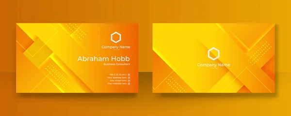 Business Card Design Red Orange Orange Elegant Pattern Modern Concept — ストックベクタ