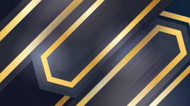 Soyut siyah ve altın rengi lüks çizgiler arka plan