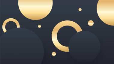 Soyut altın ışık çemberi çizgileri siyah arkaplan üzerindeki etkisi