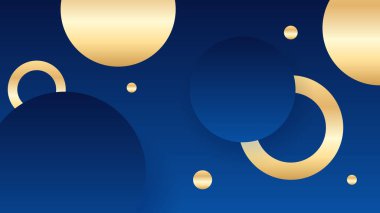 Abstract luxury blue and gold background with circles