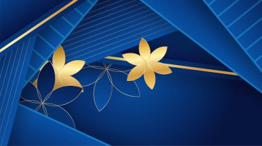 Soyut Lüks Mavi ve Altın Arkaplan